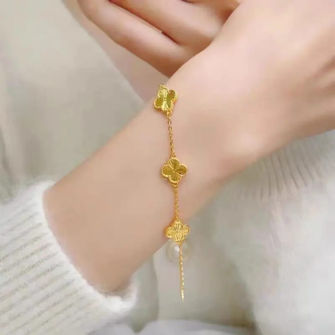 Golden Clover Charm Bracelet