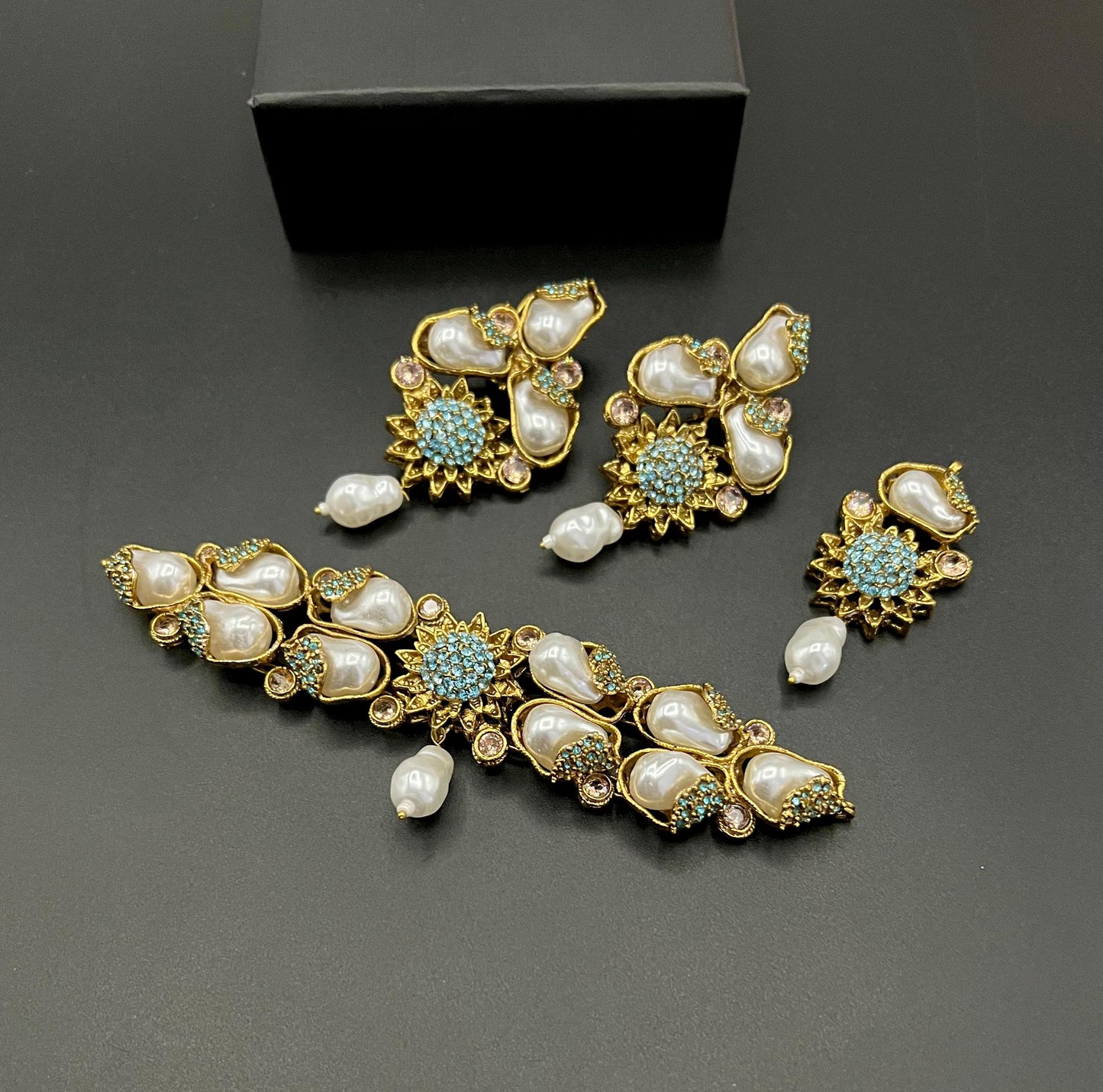 Blush Bloom Pearl & Crystal Jewelry Set
