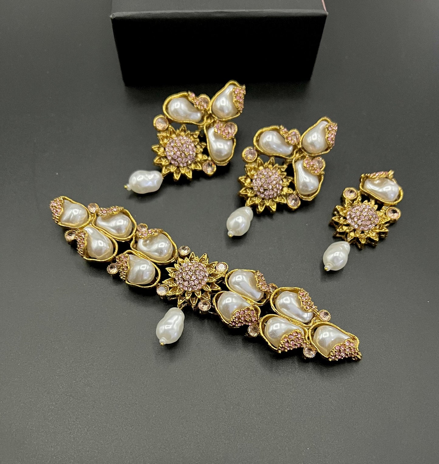 Blush Bloom Pearl & Crystal Jewelry Set