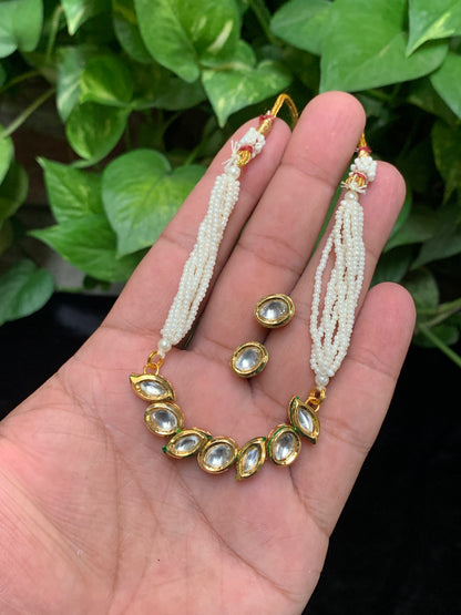 Handmade Kundan Stone choker & Earrings Set | Traditional Indian Jewelry