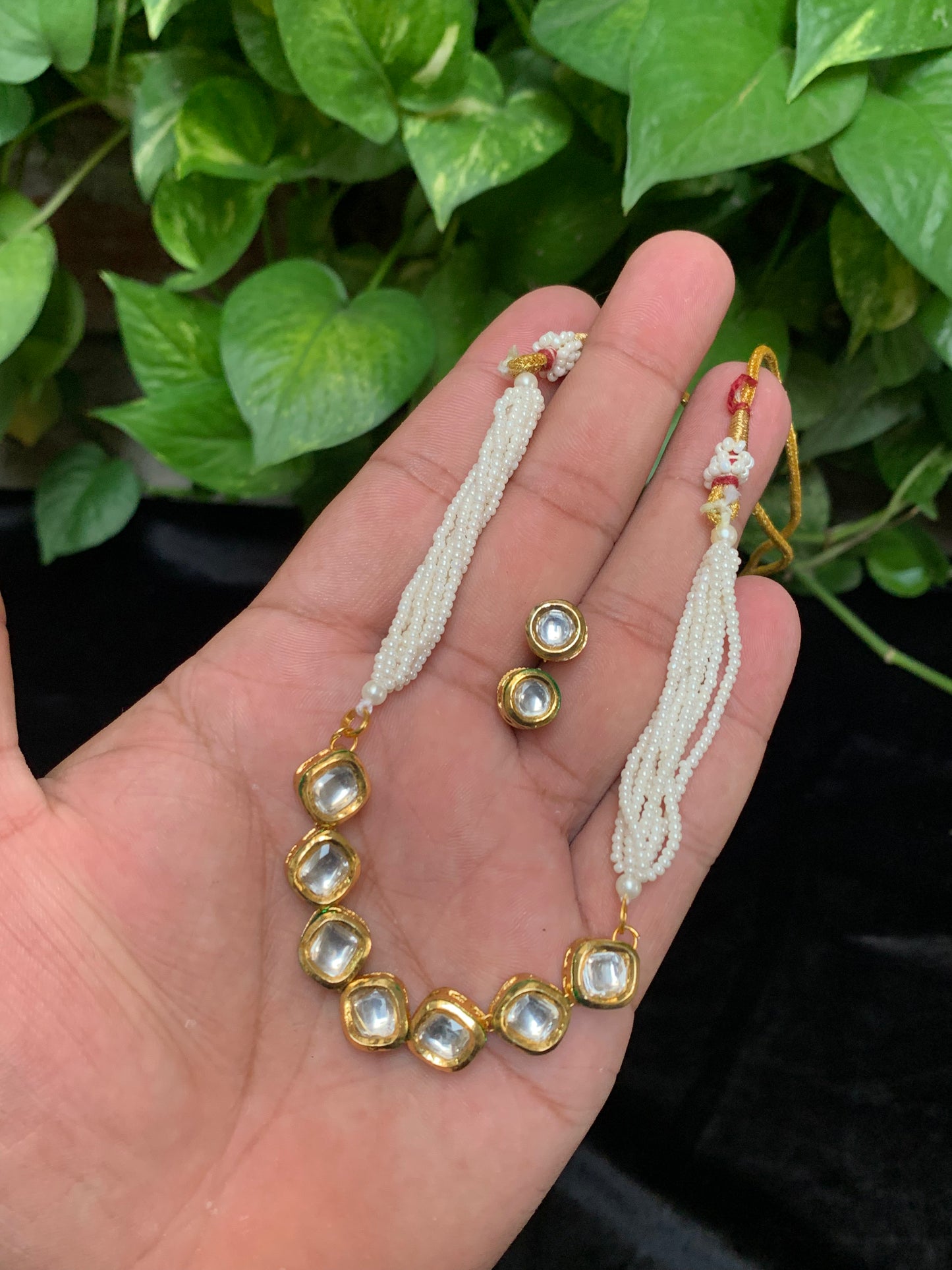 Handmade Kundan Stone choker & Earrings Set | Traditional Indian Jewelry