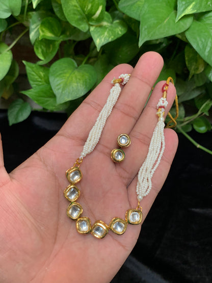 Handmade Kundan Stone choker & Earrings Set | Traditional Indian Jewelry