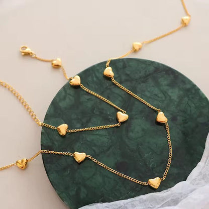 Romantic Gold Heart Chain Set – Perfect Gift for Her