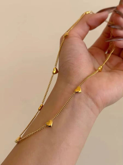 Romantic Gold Heart Chain Set – Perfect Gift for Her